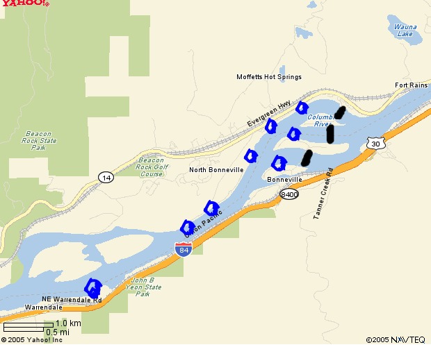 Columbia River Fishing Map Shad Fishing At Bonneville Dam