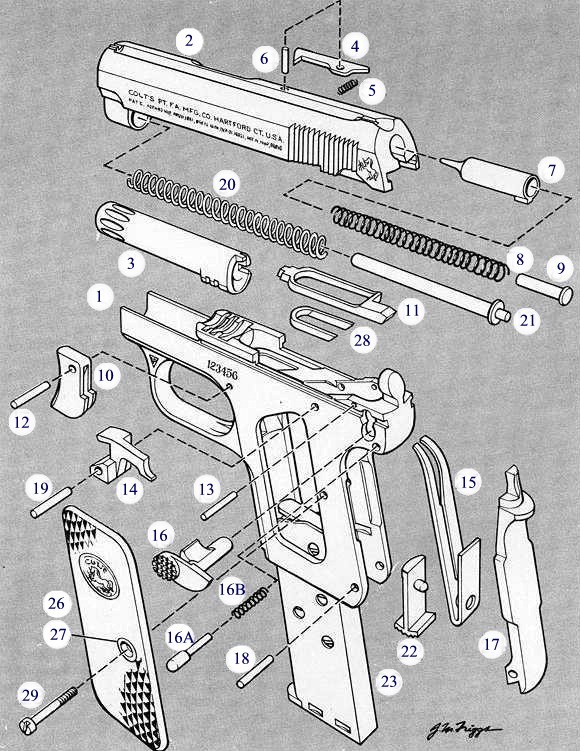 Кольт 1911 we взрыв схема